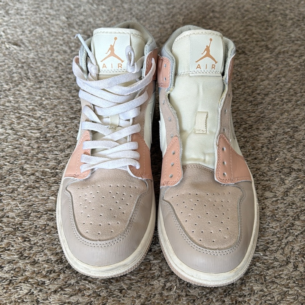 Nike Air Jordan 1 Mid Milan Tan Hi Tops - Picture 2 of 8